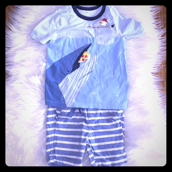 Old Navy Other - Adorable Whale Shirt with Striped Shorts